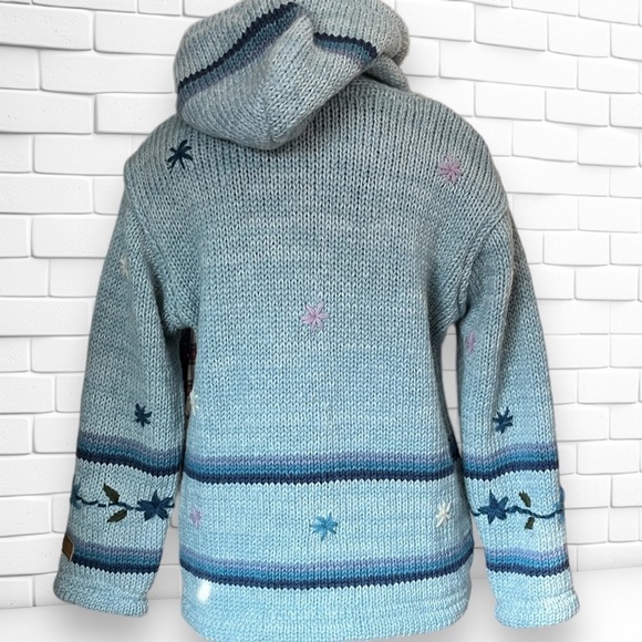 KYBER 100% Wool Knit Hooded Hoodie Fully Lined Size Small - Picture 2 of 3